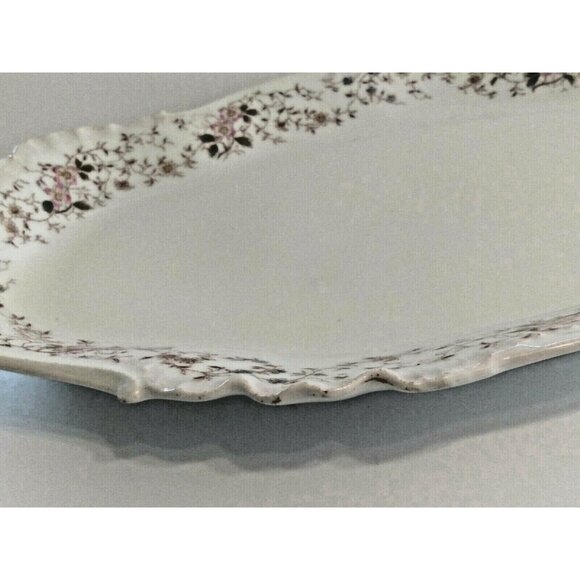 Antique Haviland Limoges 16" Serving Platter pre 1900 Pink, Blue,Yellow Forals - Picture 6 of 11